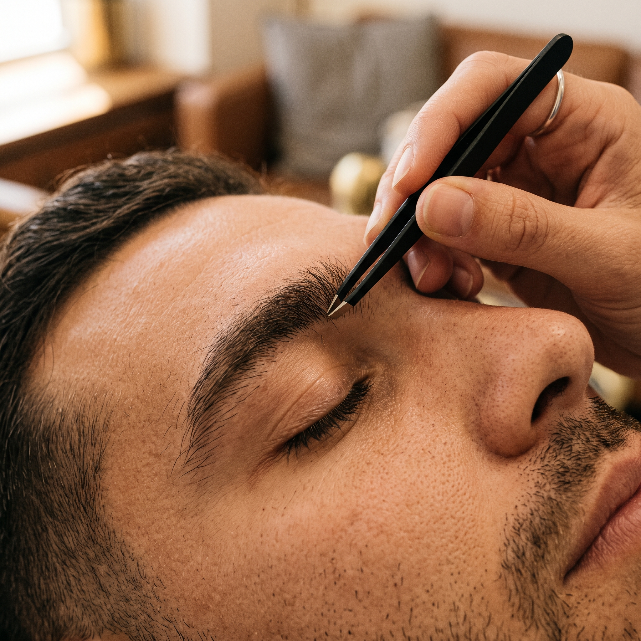 Curs perfecționare rarefierea sprâncenelor masculine – detaliu macro