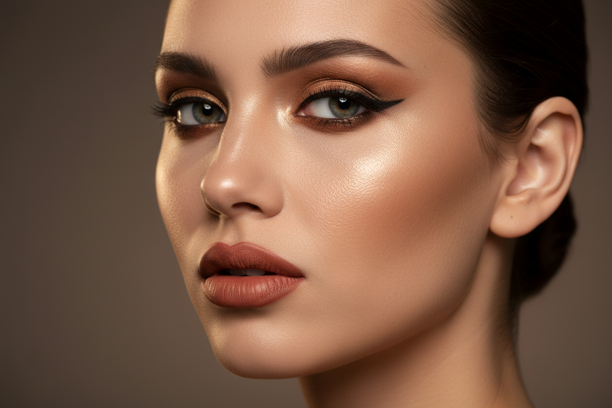 Look editorial finalizat — machiaj de înaltă ținută